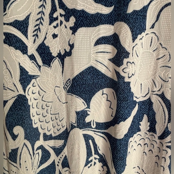 Shoreline Blue & White Hawaiian Floral Puff Print Stretch Maxi Tank Dress L - Picture 9 of 10